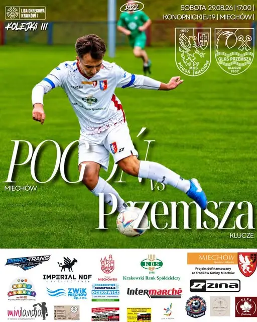 III kolejka ligi okręgowej: Przemsza Klucze rywalizuje w Miechowie