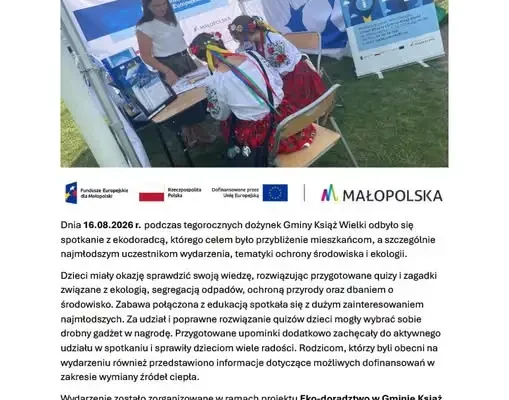 Ekodoradca na Dożynkach w Książu Wielkim – edukacja ekologiczna dla mieszkańców