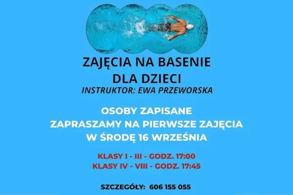Zajęcia na basenie dla dzieci w Charsznicy – pierwsze spotkanie już 16 września