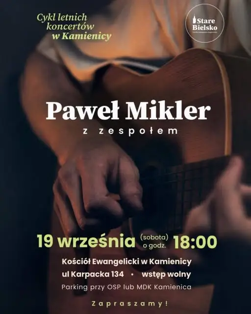 Koncert Pawła Miklera z zespołem w Kamienicy – 19 września