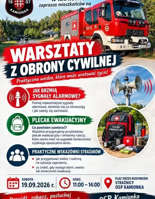 Warsztaty z Obrony Cywilnej w Gminie Kamionka – naucz się, jak reagować w sytuacji zagrożenia