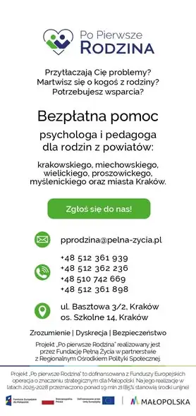 „Po pierwsze Rodzina” – rusza VII nabór. Bezpłatne wsparcie dla małopolskich rodzin